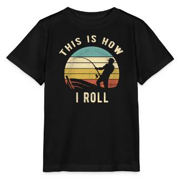 Angeln Retro So rolle ich Angler Geschenk - Stanley/Stella Kinder T-Shirt MINI CREATOR  - Schwarz - Vorne - Mikhail (115cm)