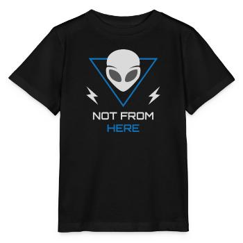 Alien UFO Sci Fi Outsider - Stanley/Stella MINI CREATOR Kids’ T-Shirt - black - Front - Mikhail (115cm)