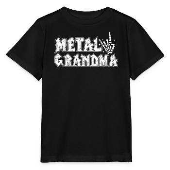 Metall-Oma Geschenk Oma Heavy Metal - Stanley/Stella Kinder T-Shirt MINI CREATOR  - Schwarz - Vorne - Mikhail (115cm)
