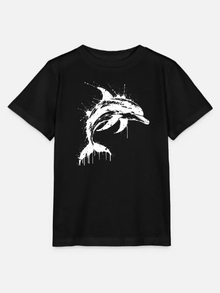 Dolphin Paint Splash White - Stanley/Stella Kinder T-Shirt MINI CREATOR - Schwarz