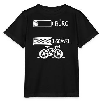 Büro Akku Gravelbike - Stanley/Stella Kinder T-Shirt MINI CREATOR  - Schwarz - Vorne - Mikhail (115cm)