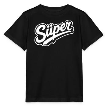 Süper Script Wortmarke Jugendwort - Stanley/Stella Kinder T-Shirt MINI CREATOR  - Schwarz - Vorne - Mikhail (115cm)