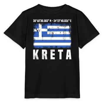 Crete Coordinates - Stanley/Stella MINI CREATOR Kids’ T-Shirt - black - Front - Mikhail (115cm)