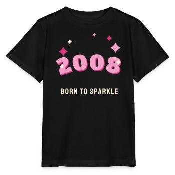 2008 Born to Sparkle Jahrgang 18. Geburtstag - Stanley/Stella Kinder T-Shirt MINI CREATOR  - Schwarz - Vorne - Mikhail (115cm)