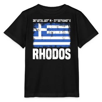 Insel Rhodos Koordinaten - Stanley/Stella Kinder T-Shirt MINI CREATOR  - Schwarz - Vorne - Mikhail (115cm)