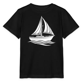 Modernes sportliches Segelboot mit klaren Konturen - Stanley/Stella Kinder T-Shirt MINI CREATOR  - Schwarz - Vorne - Mikhail (115cm)