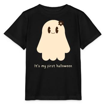 My First Halloween Baby Ghost Gift - Stanley/Stella MINI CREATOR Kids’ T-Shirt - black - Front - Mikhail (115cm)