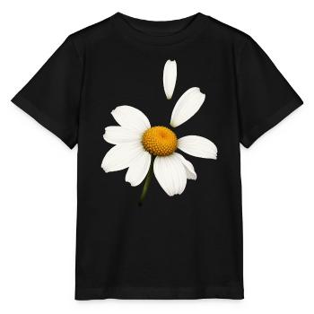 Marguerite with flying petals design - Stanley/Stella MINI CREATOR Kids’ T-Shirt - black - Front - Mikhail (115cm)
