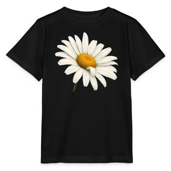 Weiße Margeritenblüte Natur Blumen Design  - Stanley/Stella Kinder T-Shirt MINI CREATOR  - Schwarz - Vorne - Mikhail (115cm)