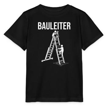 Bauleiter Bauwesen Lustiges Strichmännchen - Stanley/Stella Kinder T-Shirt MINI CREATOR  - Schwarz - Vorne - Mikhail (115cm)