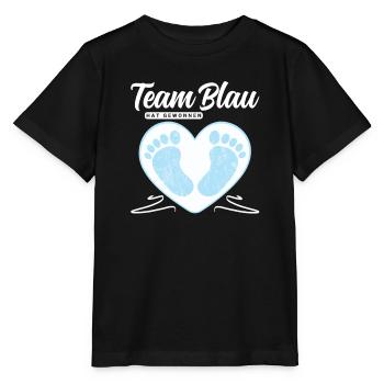 Team Blau hat gewonnen - Geschlecht Mitteilen - Stanley/Stella Kinder T-Shirt MINI CREATOR  - Schwarz - Vorne - Mikhail (115cm)