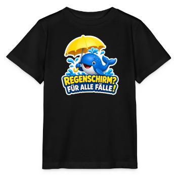 Wal Regenschirm für alle Fälle Lustiger Spruch - Stanley/Stella Kinder T-Shirt MINI CREATOR  - Schwarz - Vorne - Mikhail (115cm)