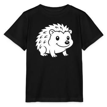 Hedgehog Silhouette Autumn Animal Motif - Stanley/Stella MINI CREATOR Kids’ T-Shirt - black - Front - Mikhail (115cm)
