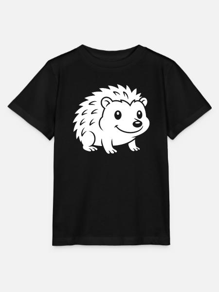 Igel Silhouette Herbst Tiermotiv - Stanley/Stella Kinder T-Shirt MINI CREATOR - Schwarz