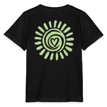 Sun Spiral Heart Green - Stanley/Stella MINI CREATOR Kids’ T-Shirt - black - Front - Mikhail (115cm)