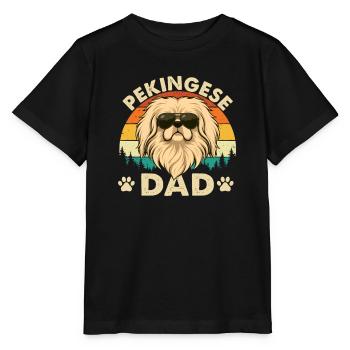 Pekingeser Vater – Pekehund Vater Besitzer Schoßlöwenhund - Stanley/Stella Kinder T-Shirt MINI CREATOR  - Schwarz - Vorne - Mikhail (115cm)