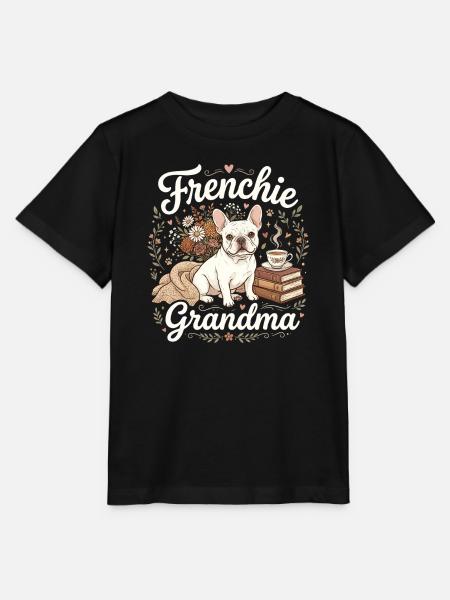 Frenchie Grandma Florale Wärme - Stanley/Stella Kinder T-Shirt MINI CREATOR - Schwarz