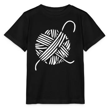 Handarbeit stricken häkeln Geschenk   - Stanley/Stella Kinder T-Shirt MINI CREATOR  - Schwarz - Vorne - Mikhail (115cm)