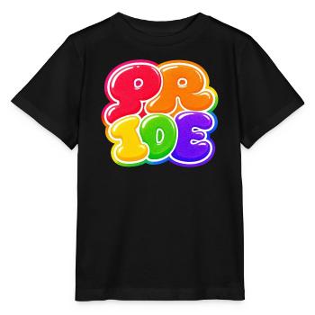 Pride Bubble Regenbogen CSD Shirt Sticker  - Stanley/Stella Kinder T-Shirt MINI CREATOR  - Schwarz - Vorne - Mikhail (115cm)