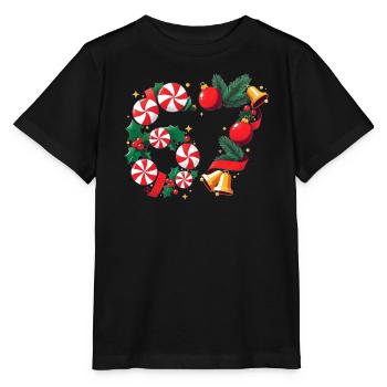 67 Candy Peppermint Christmas Wreath six seven - Stanley/Stella MINI CREATOR Kids’ T-Shirt - black - Front - Mikhail (115cm)