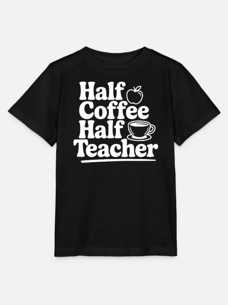 Halb Kaffee, halb Lehrerin - Stanley/Stella Kinder T-Shirt MINI CREATOR  - Schwarz