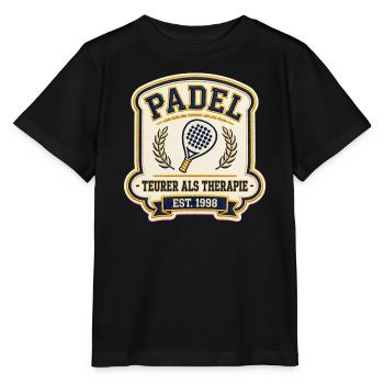 Padel Shirt Teurer Als Therapie | Padel Geschenk - Stanley/Stella Kinder T-Shirt MINI CREATOR  - Schwarz - Vorne - Mikhail (115cm)