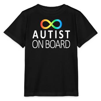 Autist on Board: Neurodiversitäts-Aufkleber - Stanley/Stella Kinder T-Shirt MINI CREATOR  - Schwarz - Vorne - Mikhail (115cm)