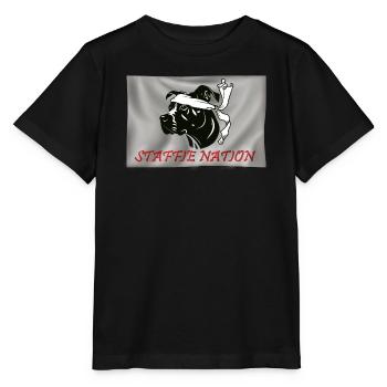 Staffie Nation - 059 - Stanley/Stella MINI CREATOR Kids’ T-Shirt - black - Front - Mikhail (115cm)