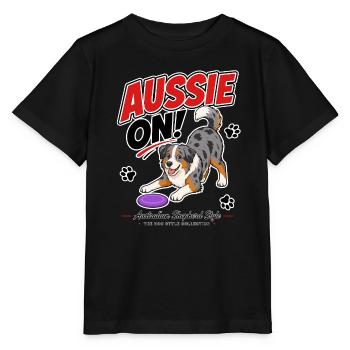 Aussie On! Australian Shepherd - Stanley/Stella MINI CREATOR Kids’ T-Shirt - black - Front - Mikhail (115cm)