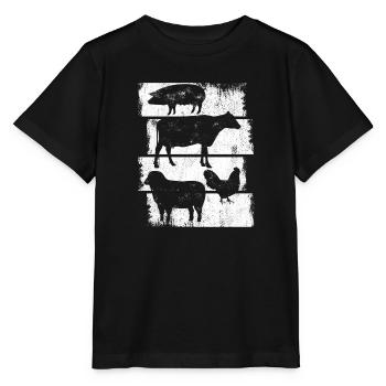 Farm animals - Stanley/Stella MINI CREATOR Kids’ T-Shirt - black - Front - Mikhail (115cm)