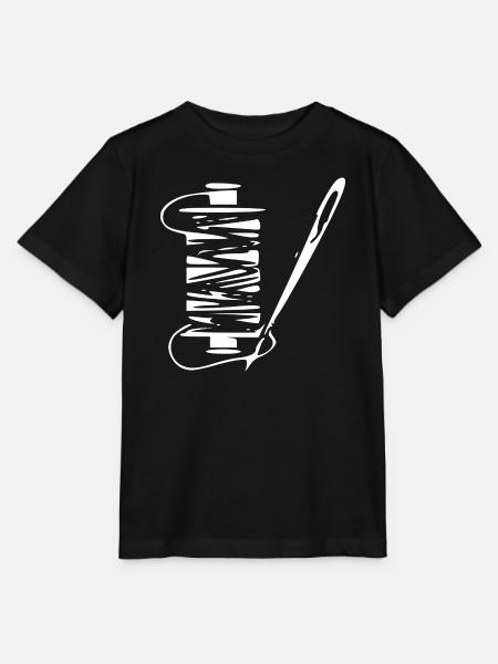 Nähgarn Nadel und Faden Geschenk Näherin  - Stanley/Stella Kinder T-Shirt MINI CREATOR  - Schwarz