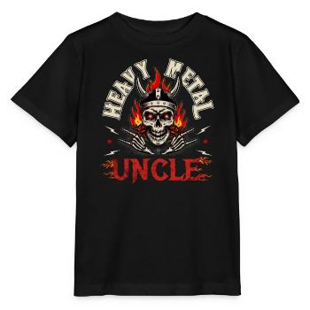 Heavy Metal Uncle Skull Rock Gift - Stanley/Stella MINI CREATOR Kids’ T-Shirt - black - Front - Mikhail (115cm)