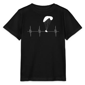 Heartbeat paraglider - Stanley/Stella MINI CREATOR Kids’ T-Shirt - black - Front - Mikhail (115cm)