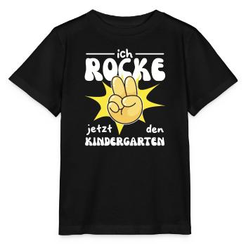  Ich rocke jetzt den Kindergarten Kindergarten - Stanley/Stella Kinder T-Shirt MINI CREATOR  - Schwarz - Vorne - Mikhail (115cm)