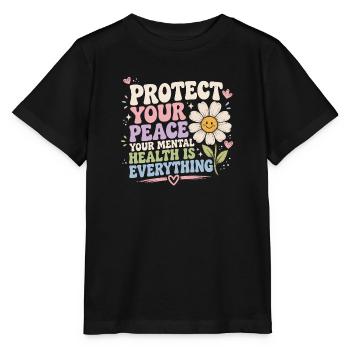 Protect Your Peace: Health Is Everything - Stanley/Stella MINI CREATOR Kids’ T-Shirt - black - Front - Mikhail (115cm)