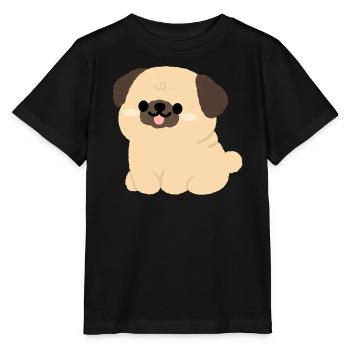 Mops-Plüsch-Anhänger - Stanley/Stella Kinder T-Shirt MINI CREATOR  - Schwarz - Vorne - Mikhail (115cm)