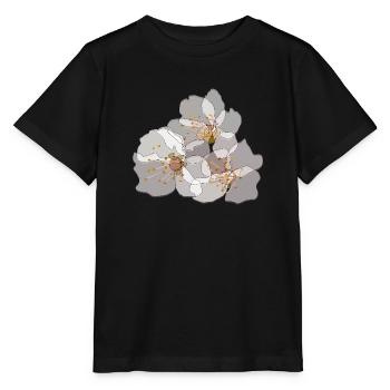 Kirschblüten | Zen-Blumenillustration - Stanley/Stella Kinder T-Shirt MINI CREATOR  - Schwarz - Vorne - Mikhail (115cm)