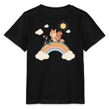 Squirrel sucks the rainbow - Stanley/Stella MINI CREATOR Kids’ T-Shirt - black - Front - Mikhail (115cm)