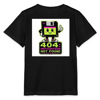 Retro 404 Motivation not found - Stanley/Stella MINI CREATOR Kids’ T-Shirt - black - Front - Mikhail (115cm)