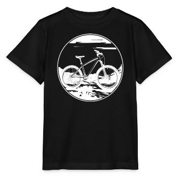 Mountain Biking Drawing - Stanley/Stella MINI CREATOR Kids’ T-Shirt - black - Front - Mikhail (115cm)