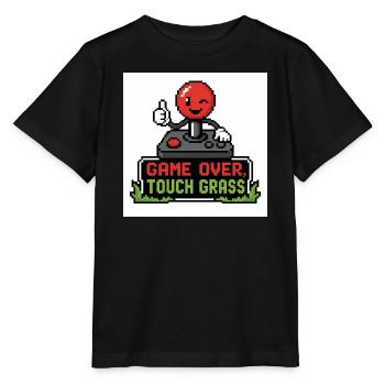 Game Over Touch Grass Pixel - Stanley/Stella MINI CREATOR Kids’ T-Shirt - black - Front - Mikhail (115cm)