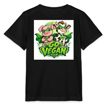 Go vegan superheroes - Stanley/Stella MINI CREATOR Kids’ T-Shirt - black - Front - Mikhail (115cm)