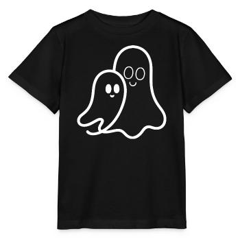Cuddly ghost friendship - Stanley/Stella MINI CREATOR Kids’ T-Shirt - black - Front - Mikhail (115cm)