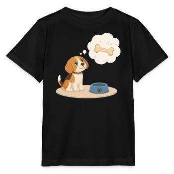 Beagle dreams of a bone - Stanley/Stella MINI CREATOR Kids’ T-Shirt - black - Front - Mikhail (115cm)