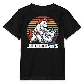 Judocorns Unicorn Judo Martial Arts Retro - Stanley/Stella MINI CREATOR Kids’ T-Shirt - black - Front - Mikhail (115cm)