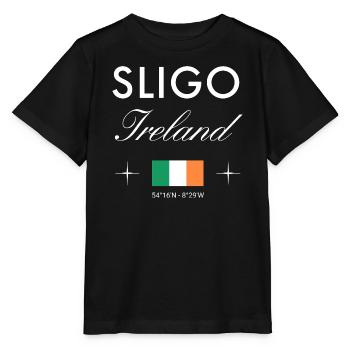 Sligo Ireland Coordinates Travel Souvenir - Stanley/Stella MINI CREATOR Kids’ T-Shirt - black - Front - Mikhail (115cm)