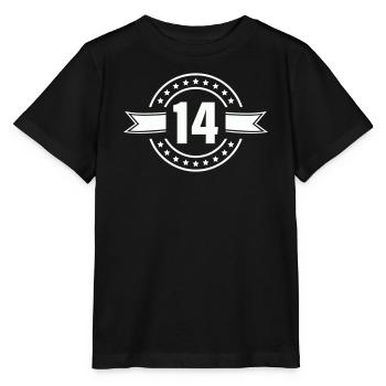 No.14 Badge Anniversary Design - Stanley/Stella MINI CREATOR Kids’ T-Shirt - black - Front - Mikhail (115cm)