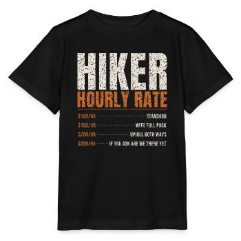 Hiker Hourly Rate Funny - Stanley/Stella MINI CREATOR Kids’ T-Shirt - black - Front - Mikhail (115cm)