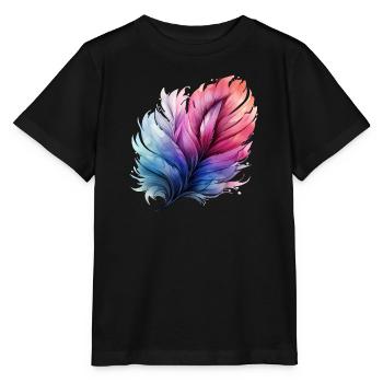 Prismatic Feather Gradient - Stanley/Stella MINI CREATOR Kids’ T-Shirt - black - Front - Mikhail (115cm)