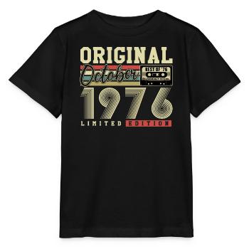 Original October 1976 – 50th Birthday Retro - Stanley/Stella MINI CREATOR Kids’ T-Shirt - black - Front - Mikhail (115cm)